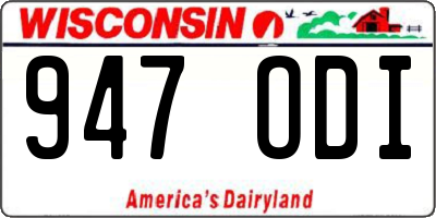 WI license plate 947ODI