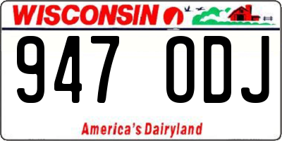 WI license plate 947ODJ