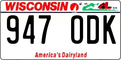 WI license plate 947ODK