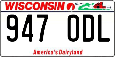 WI license plate 947ODL