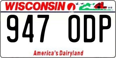 WI license plate 947ODP