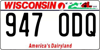 WI license plate 947ODQ