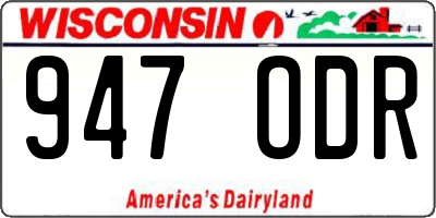 WI license plate 947ODR