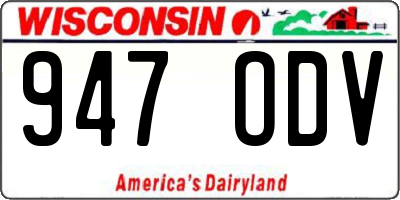 WI license plate 947ODV