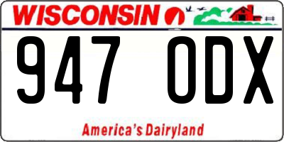 WI license plate 947ODX