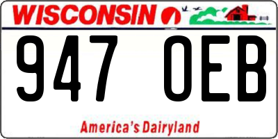 WI license plate 947OEB