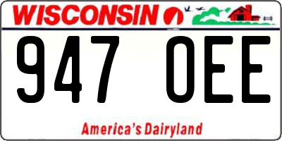 WI license plate 947OEE