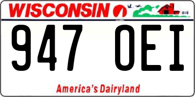 WI license plate 947OEI