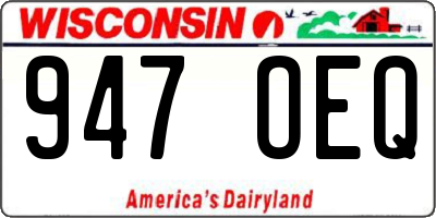 WI license plate 947OEQ