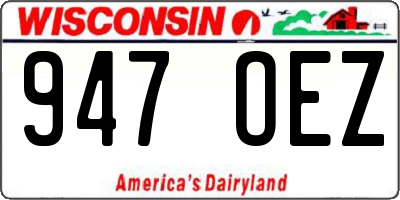 WI license plate 947OEZ