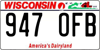 WI license plate 947OFB