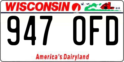 WI license plate 947OFD