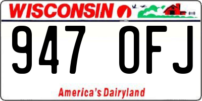 WI license plate 947OFJ