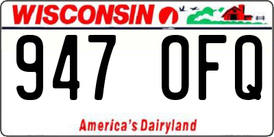 WI license plate 947OFQ