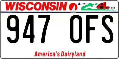WI license plate 947OFS