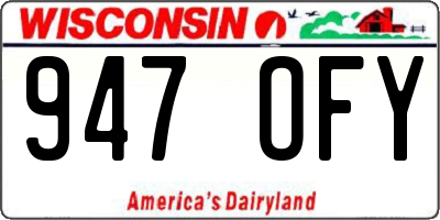WI license plate 947OFY
