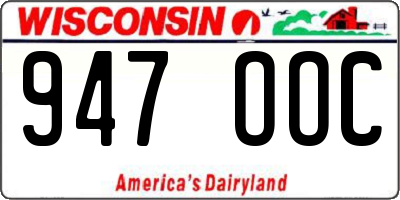 WI license plate 947OOC