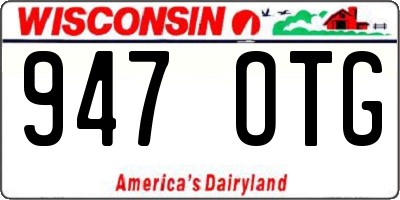 WI license plate 947OTG
