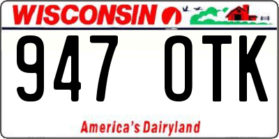 WI license plate 947OTK