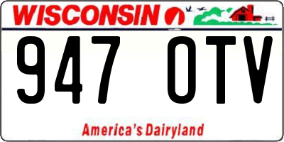 WI license plate 947OTV