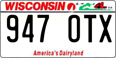 WI license plate 947OTX