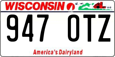 WI license plate 947OTZ