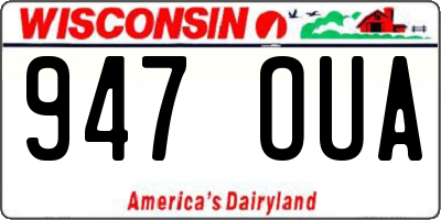 WI license plate 947OUA