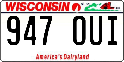 WI license plate 947OUI