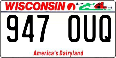 WI license plate 947OUQ