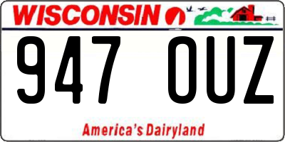 WI license plate 947OUZ