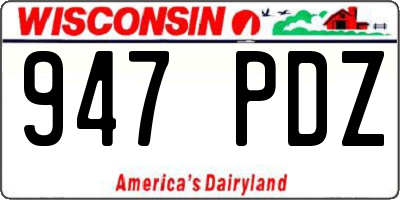 WI license plate 947PDZ