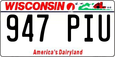 WI license plate 947PIU
