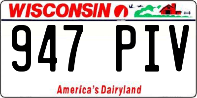 WI license plate 947PIV
