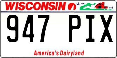 WI license plate 947PIX