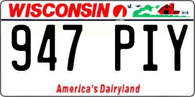 WI license plate 947PIY
