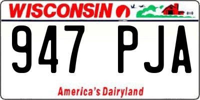 WI license plate 947PJA