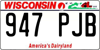 WI license plate 947PJB