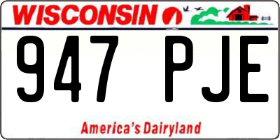 WI license plate 947PJE