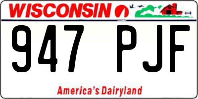 WI license plate 947PJF