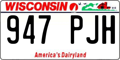 WI license plate 947PJH