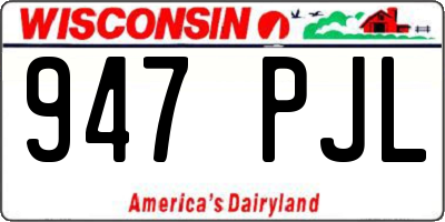 WI license plate 947PJL
