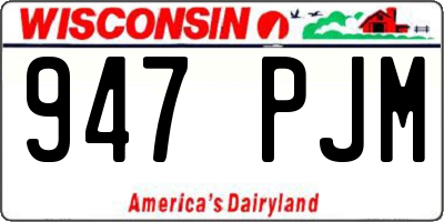 WI license plate 947PJM