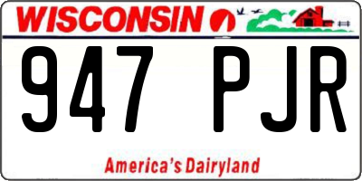 WI license plate 947PJR