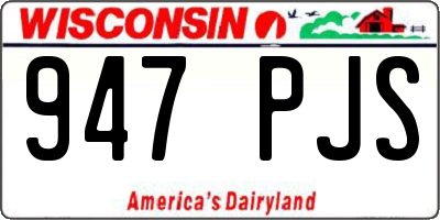 WI license plate 947PJS
