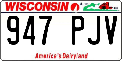 WI license plate 947PJV