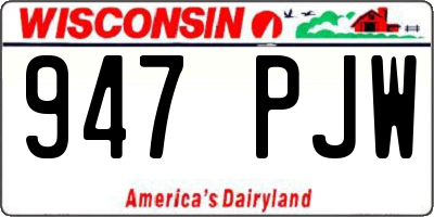 WI license plate 947PJW