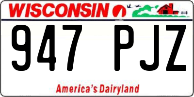WI license plate 947PJZ