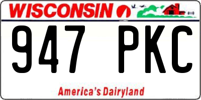 WI license plate 947PKC