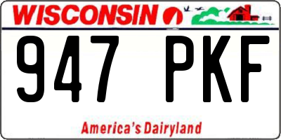 WI license plate 947PKF