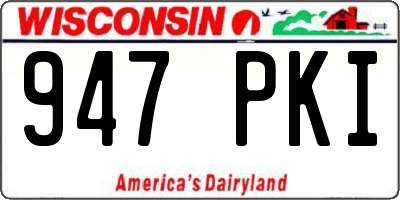WI license plate 947PKI